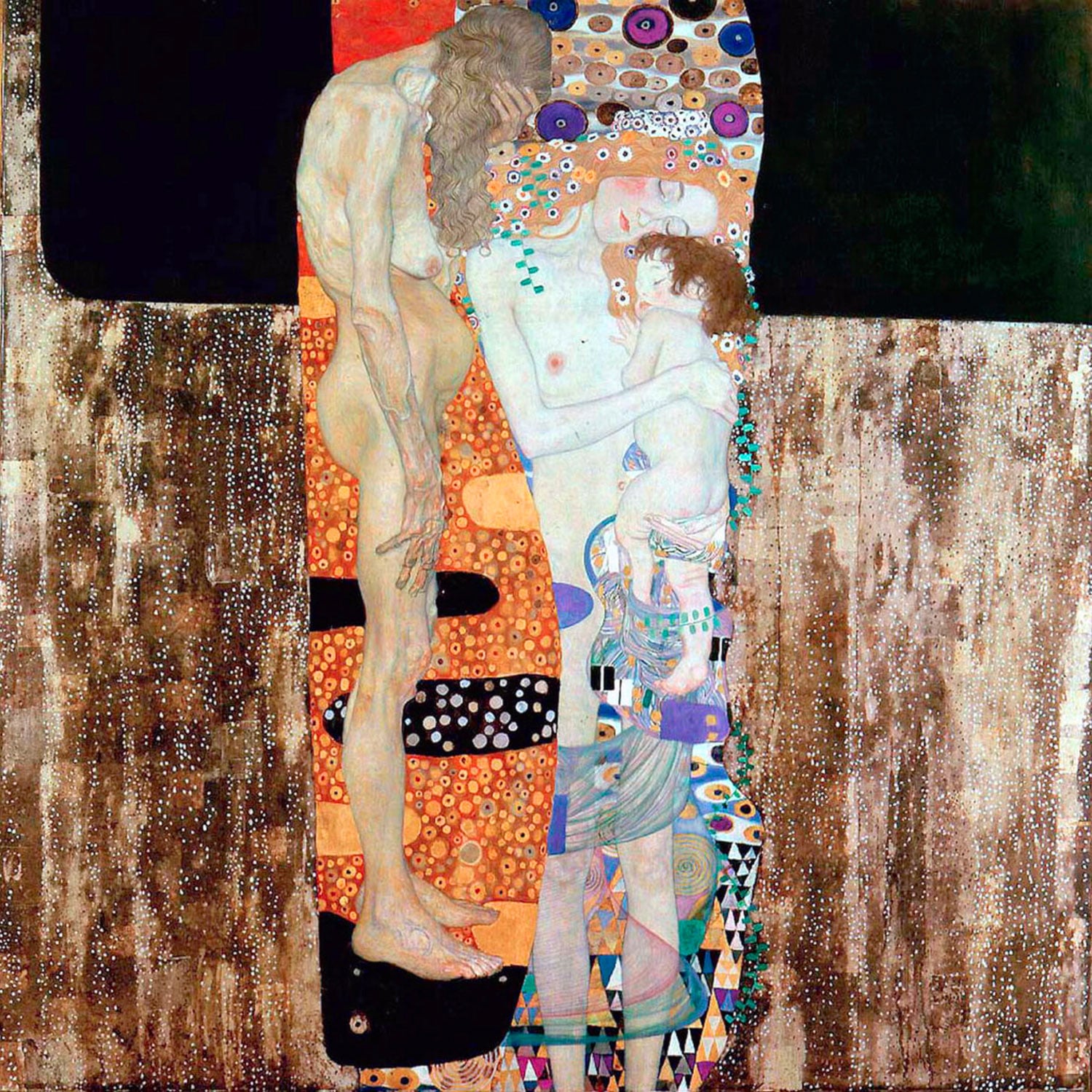 Le tre età della donna di gustav klimt, dettaglio della maternità