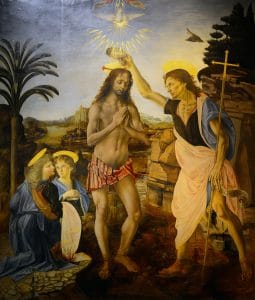 Leonardo Battesimo di Gesù Verrocchio