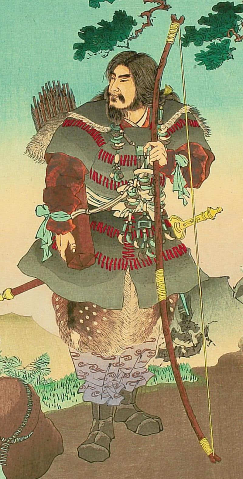 Rappresentazione tradizionale dell'imperatore jimmu, legato alla genealogia imperiale giapponese