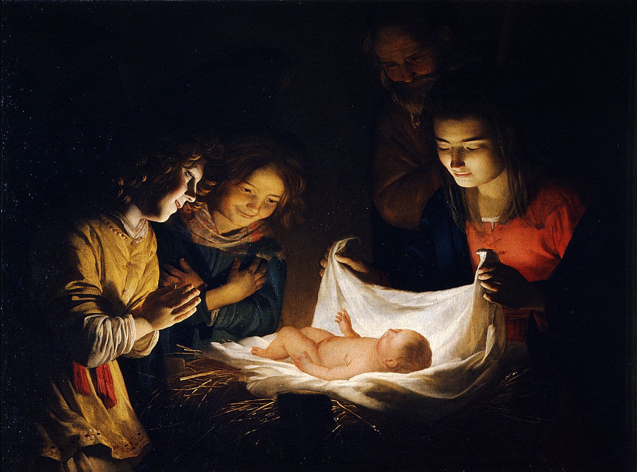 La natività “notturna” di gerard van honthorst