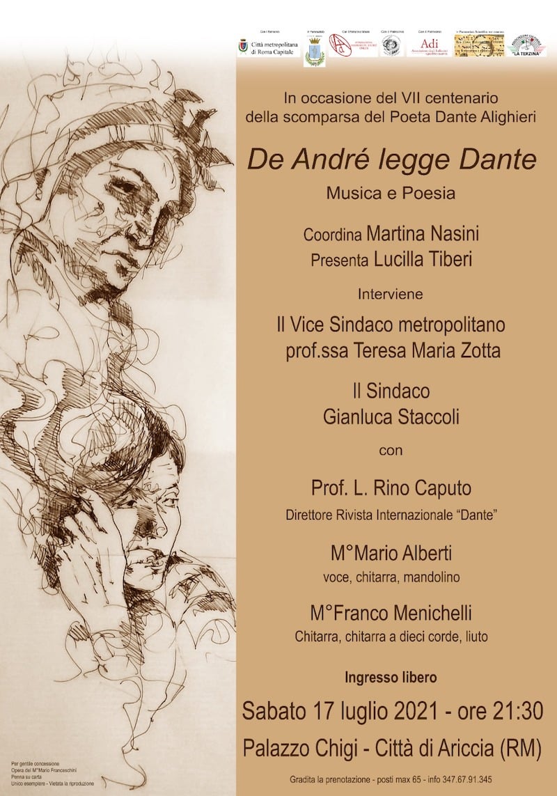 De andrè legge dante: musica e poesia, la riscoperta dei menestrelli, cantastorie, giullari