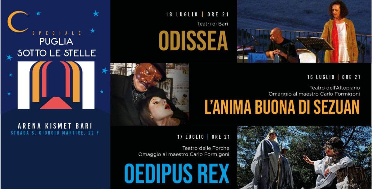 Un lungo week-end di teatro al teatro kismet di bari con puglia sotto le stelle