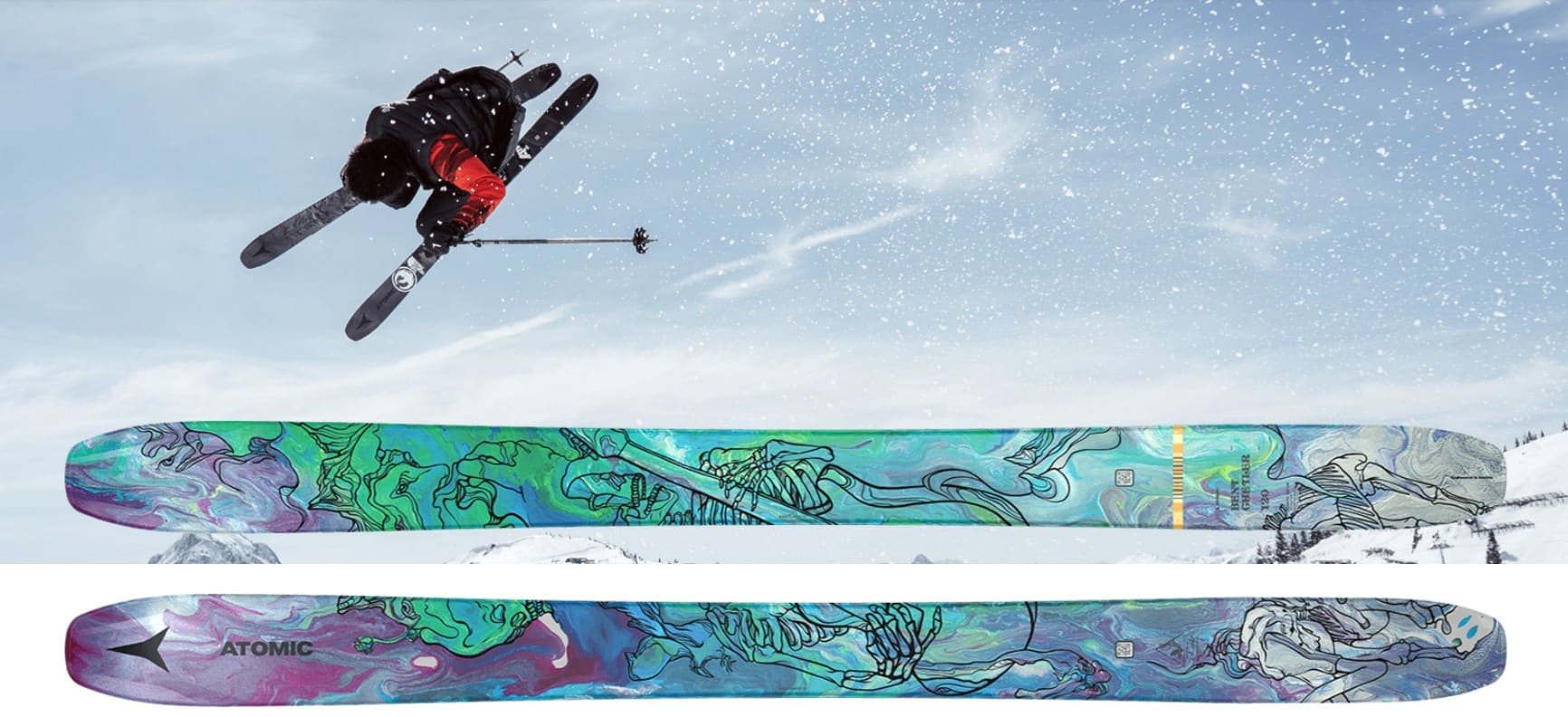 Bent, atomic presenta gli sci grafici, l’arte che colora e valorizza il freeskiing