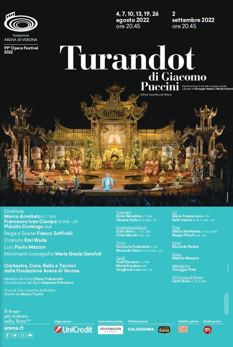 Arena di verona. Grande fermento per la prima di turandot!