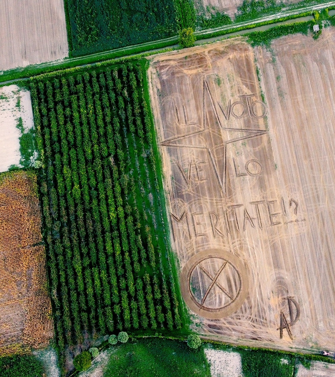 Land art sulla campagna elettorale