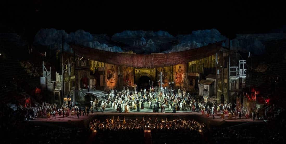 Arena di verona durante un evento