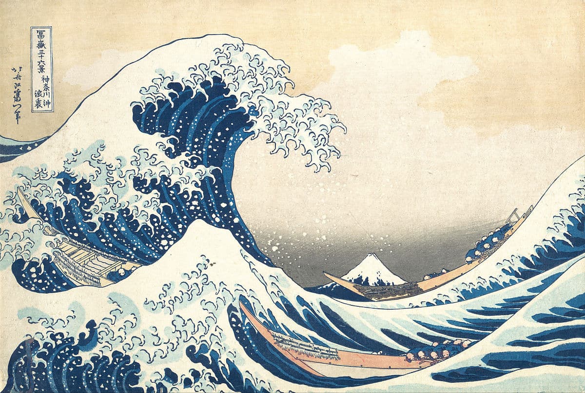 Grande onda di hokusai dalla serie trentasei vedute del monte fuji