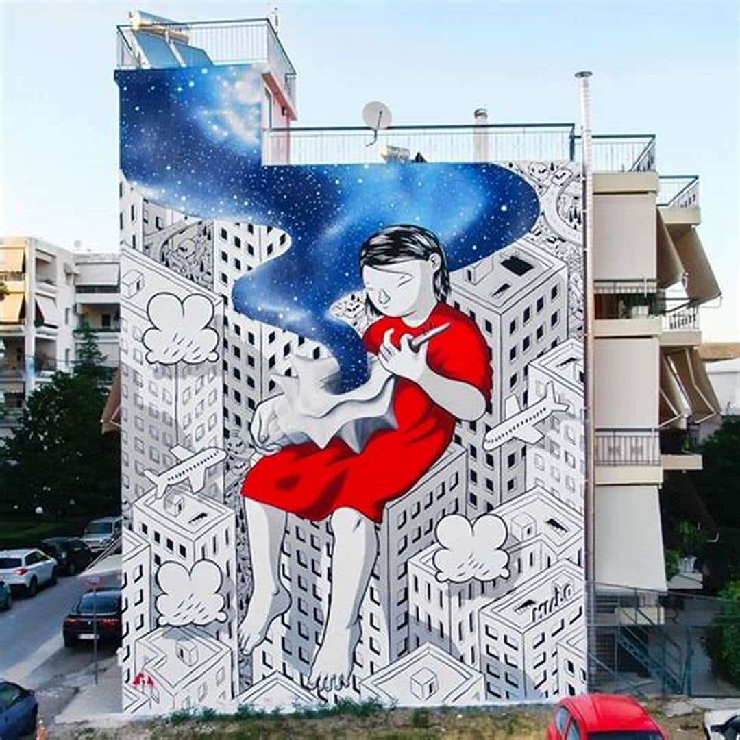 L’arte di millo e lo sviluppo sostenibile: un murale in danimarca per il lavoro dignitoso