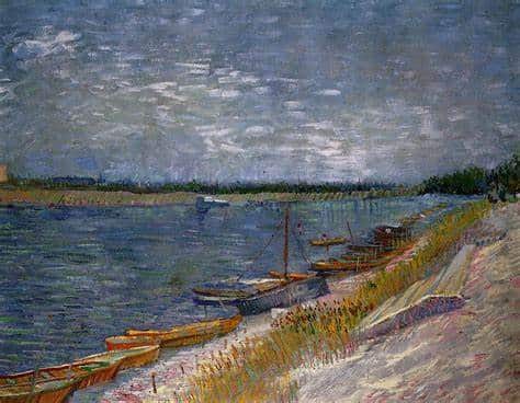 Vincent van gogh, les canots amarrés (moored boats), 1887