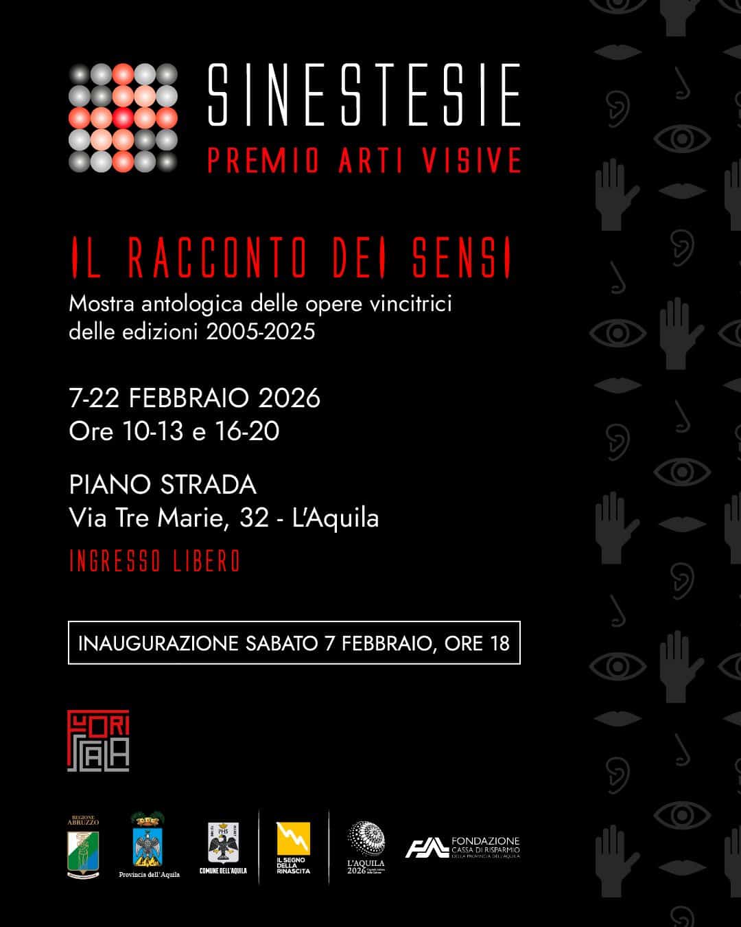 Reminder, mostra antologica sinestesie: il racconto dei sensi, inaugurazione 7 febbraio 2026 ore 18. 00