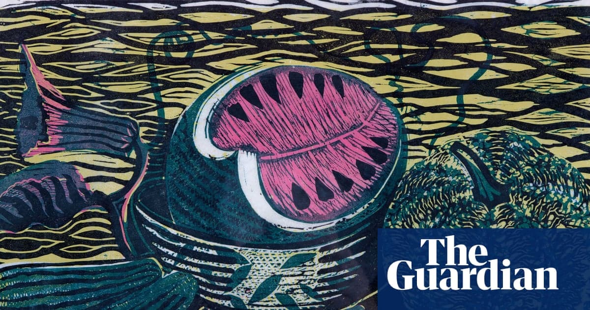 Tessuto geometrico di enid marx esposto nella mostra dedicata al design britannico a compton verney