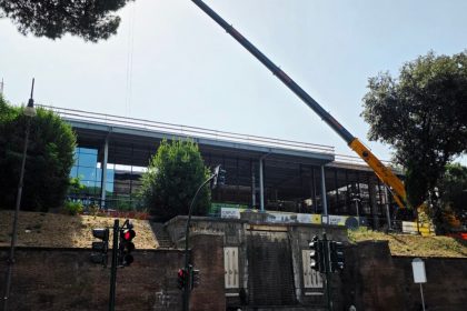 Antiquarium comunale del celio a roma durante i lavori di recupero dell'edificio storico