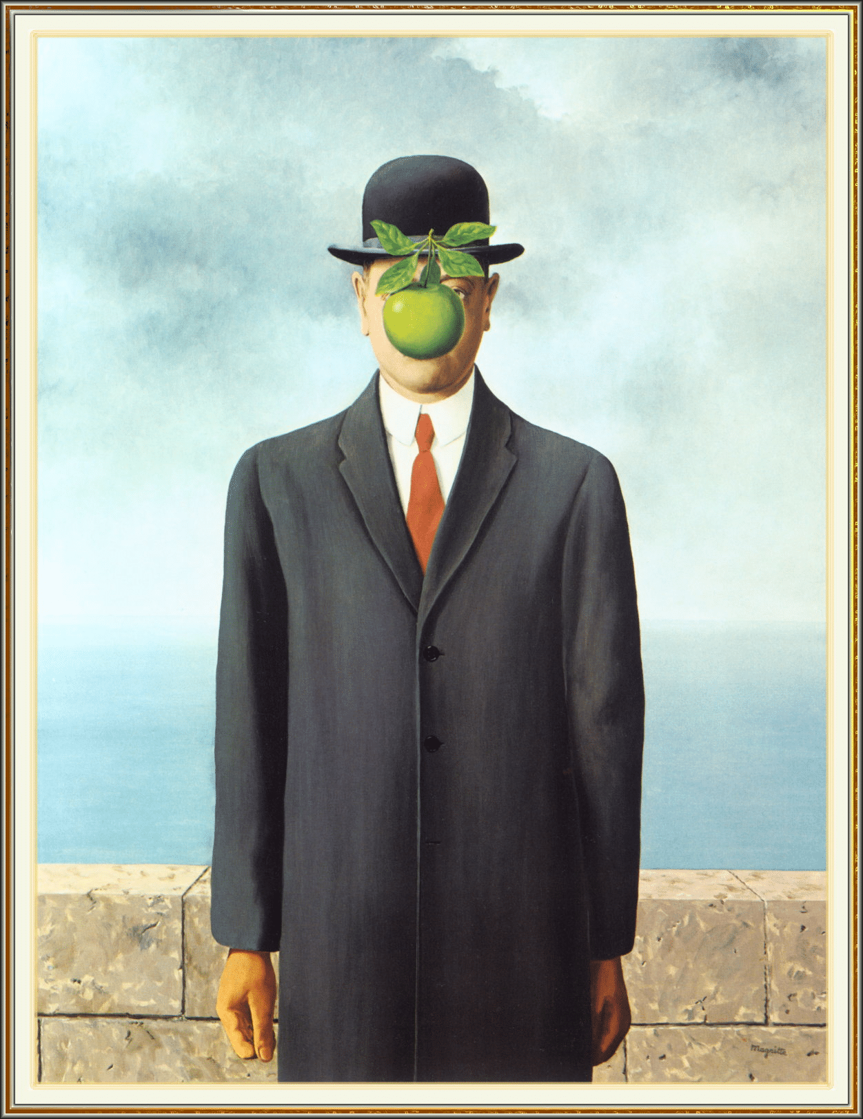 Perché magritte copre il volto con una mela nel figlio dell’uomo?