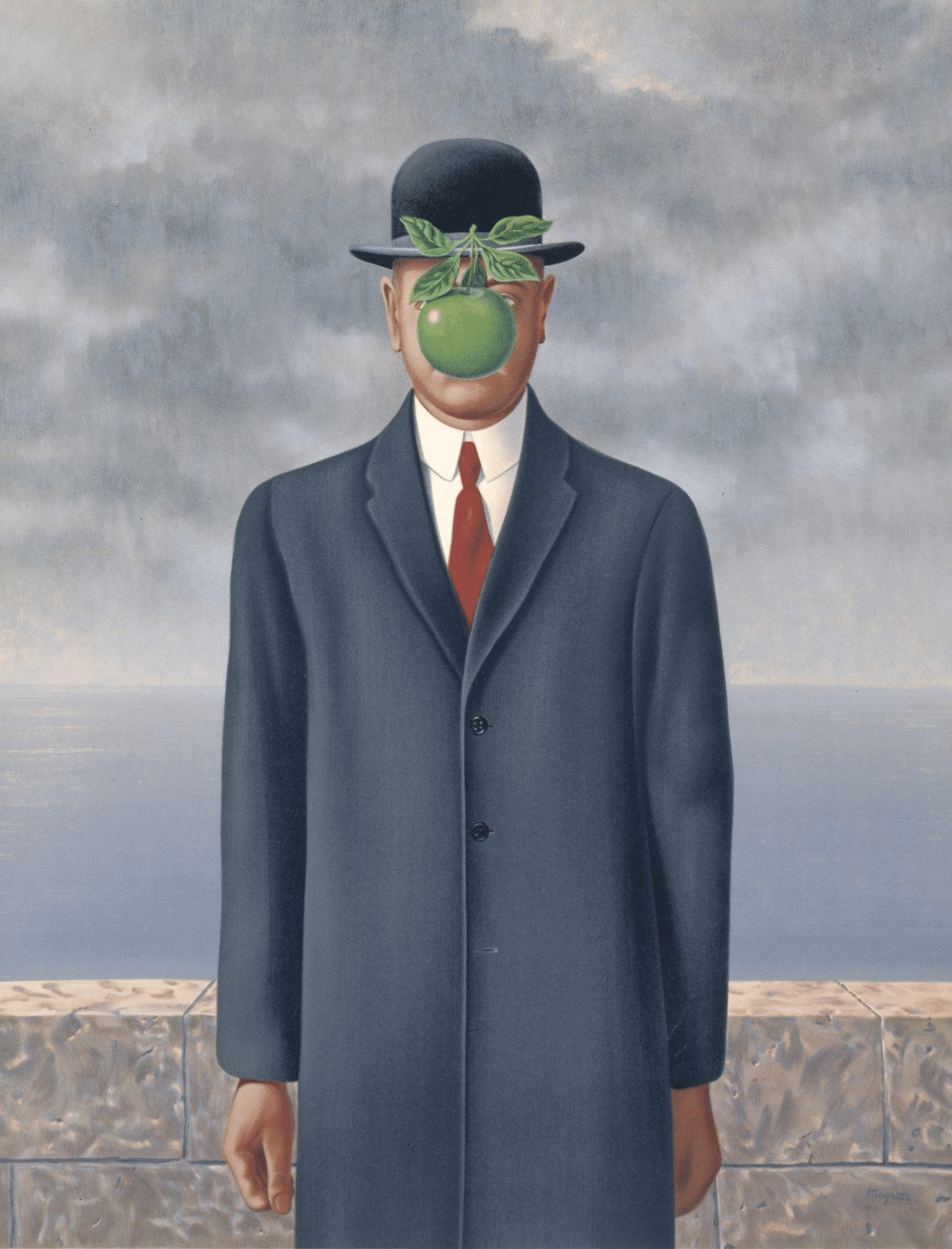 Perché magritte copre il volto con una mela nel figlio dell’uomo?