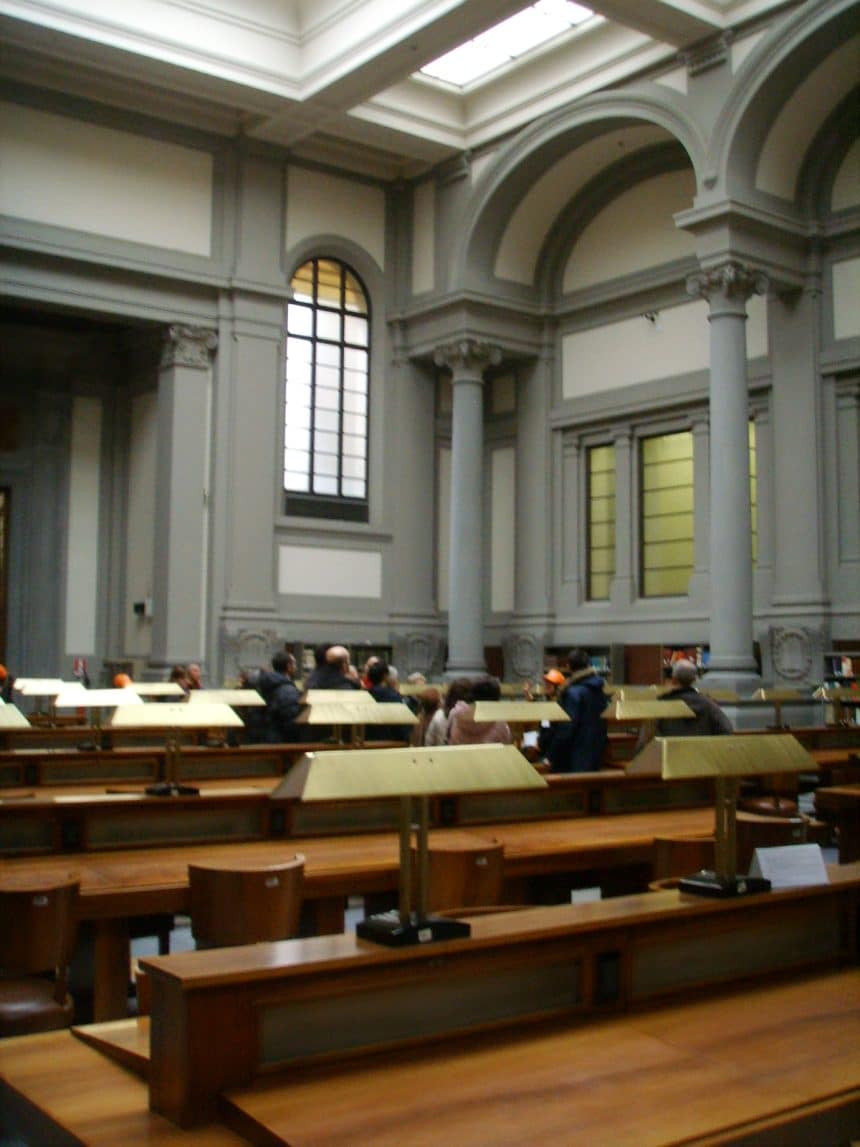 Sala di lettura della biblioteca nazionale centrale di firenze