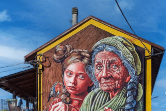 Murale del progetto derive street art a rive vercelli