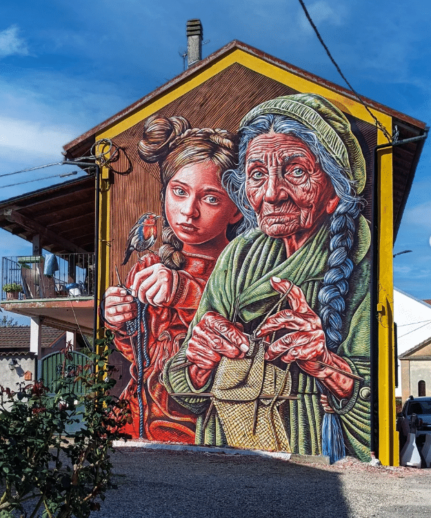 Murale del progetto derive street art a rive vercelli