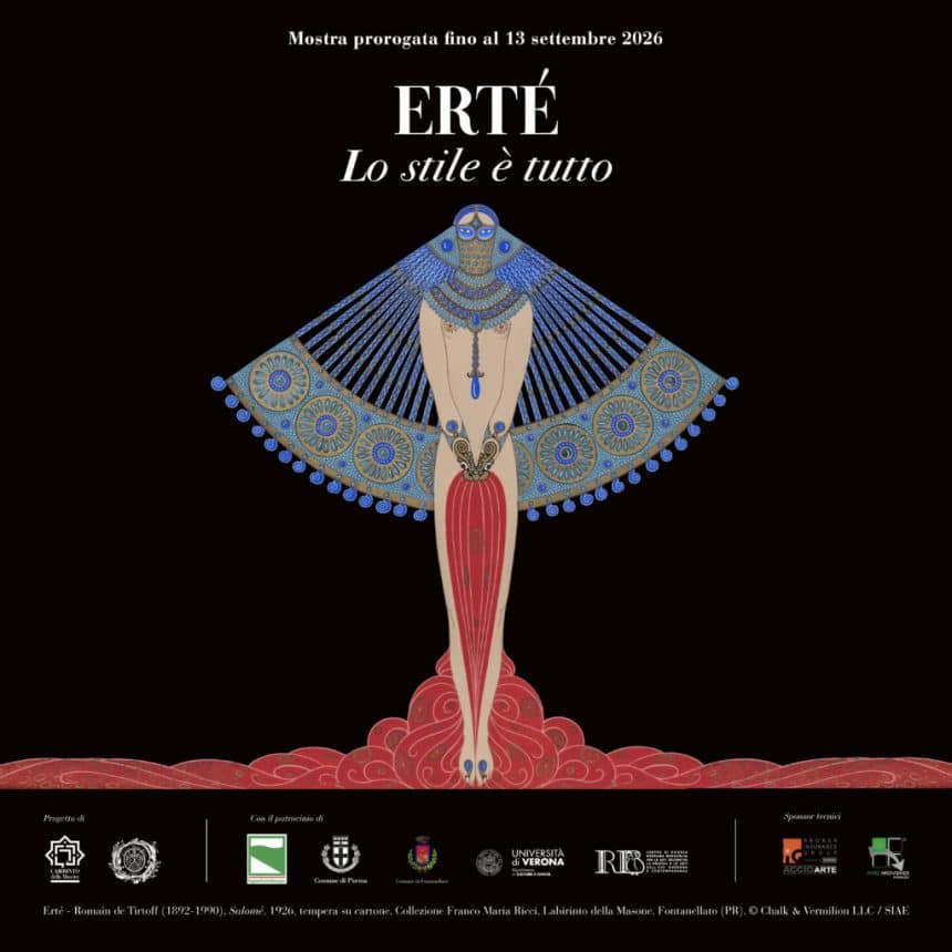Erté al labirinto della masone, mostra lo stile è tutto prorogata al 13 settembre 2026