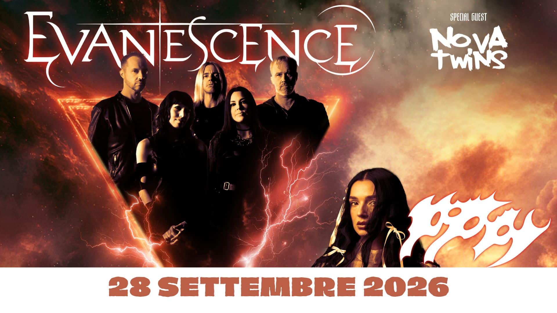 Evanescence a bologna il 28 settembre 2026 all'unipol arena