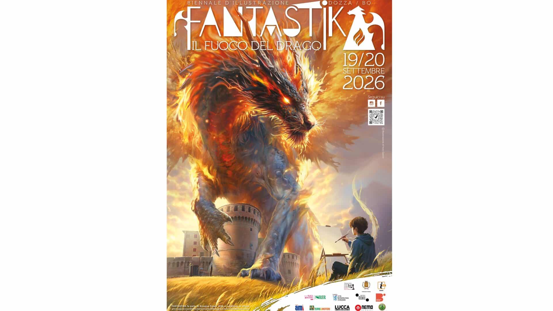 Fantastika dozza 2026: programma, orari e biglietti Fantastika dozza 2026 il fuoco del drago, locandina ufficiale