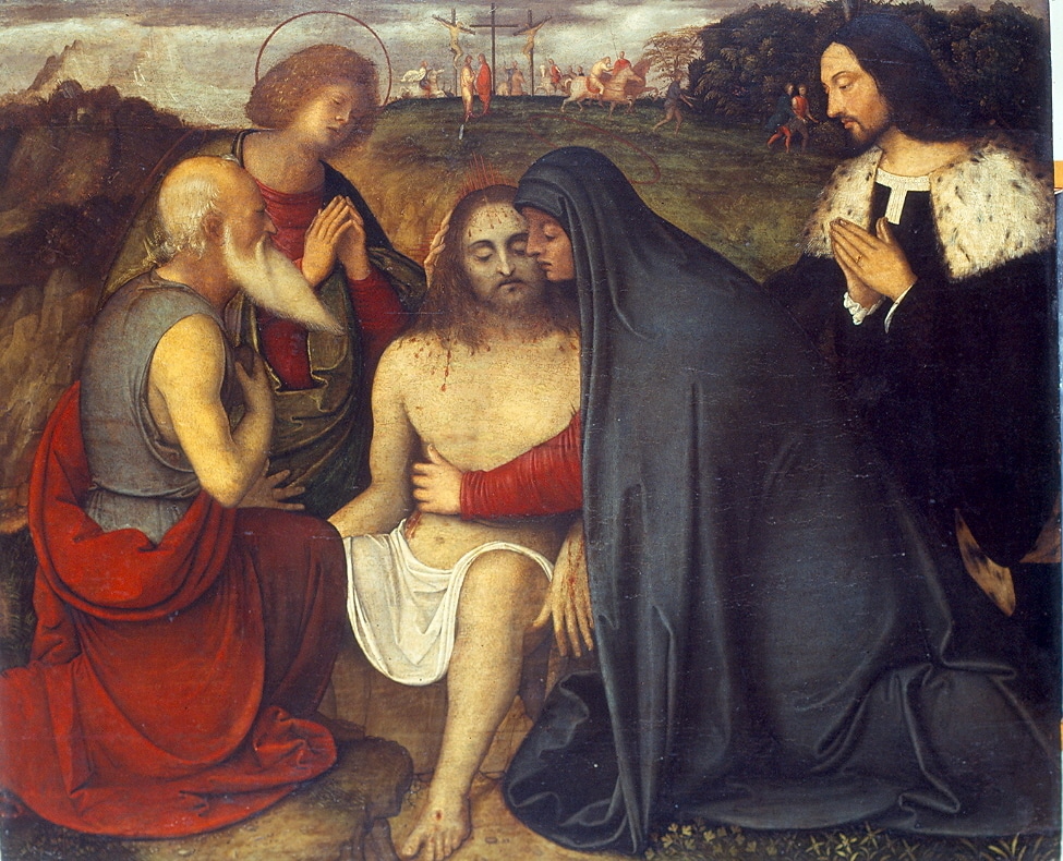 Pietà con santi di giovanni agostino da lodi