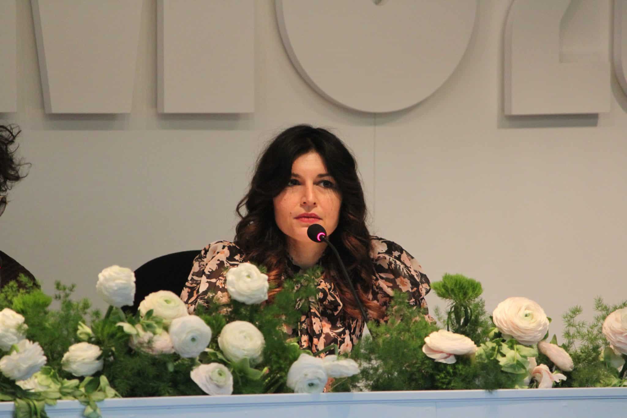 Giusy ferreri alla conferenza stampa di sanremo 2026