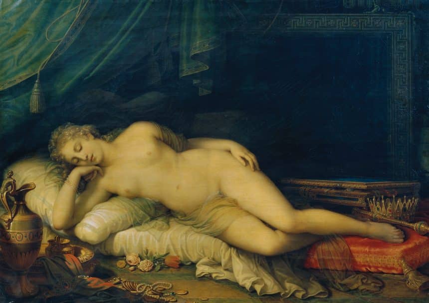 Venere dormiente di johann baptist lampi il giovane, opera del 1826 poi restaurata dal belvedere