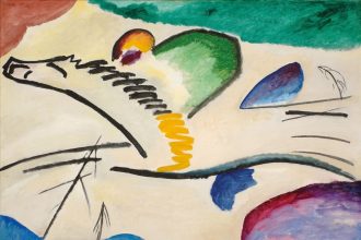 Vasilij kandinsky, lirico, 1911, in mostra a palazzo dei diamanti