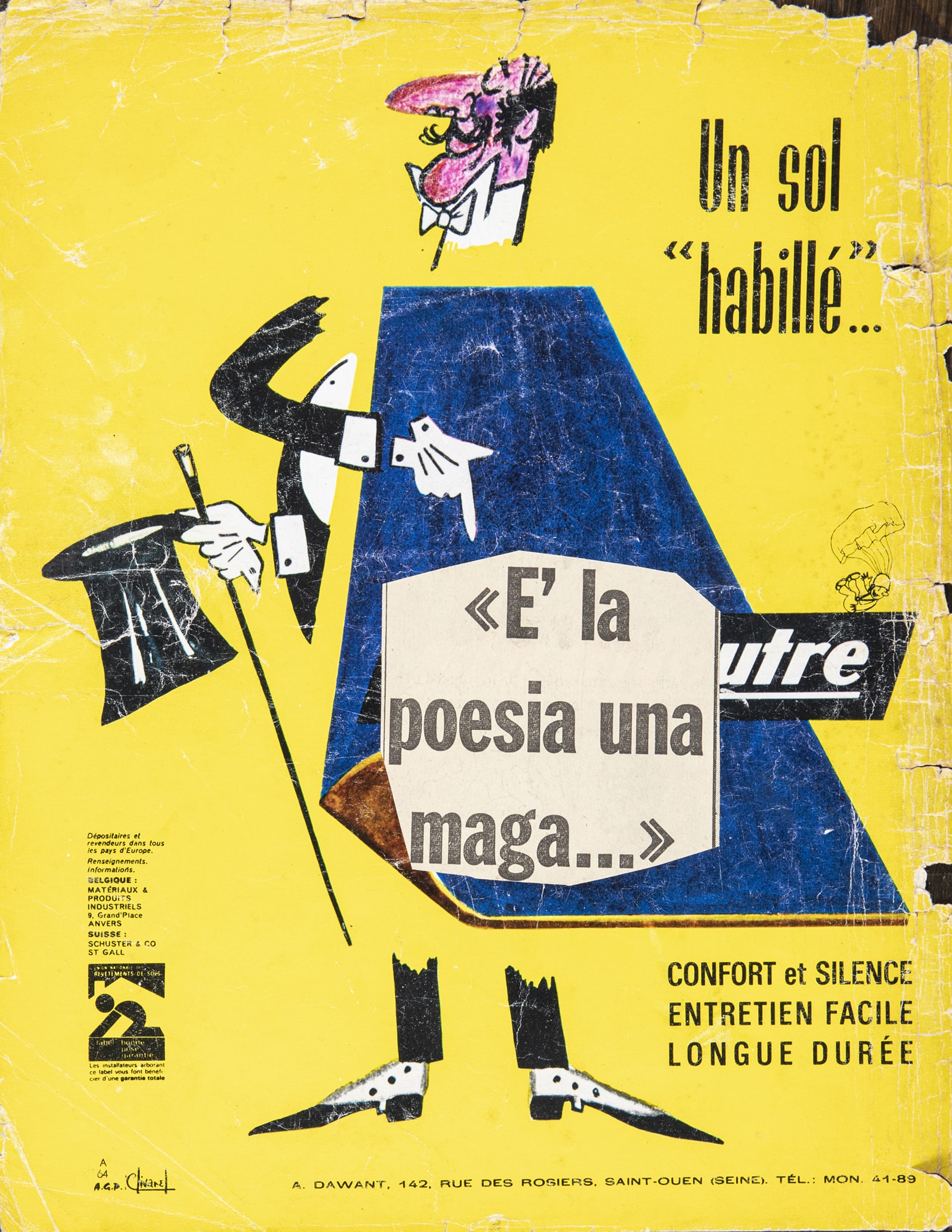 Lamberto pignotti, è la poesia una maga, collage del 1965-1966
