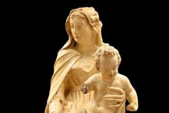 Madonna delle muneghette attribuita a jacopo sansovino dopo il restauro all'opificio delle pietre dure