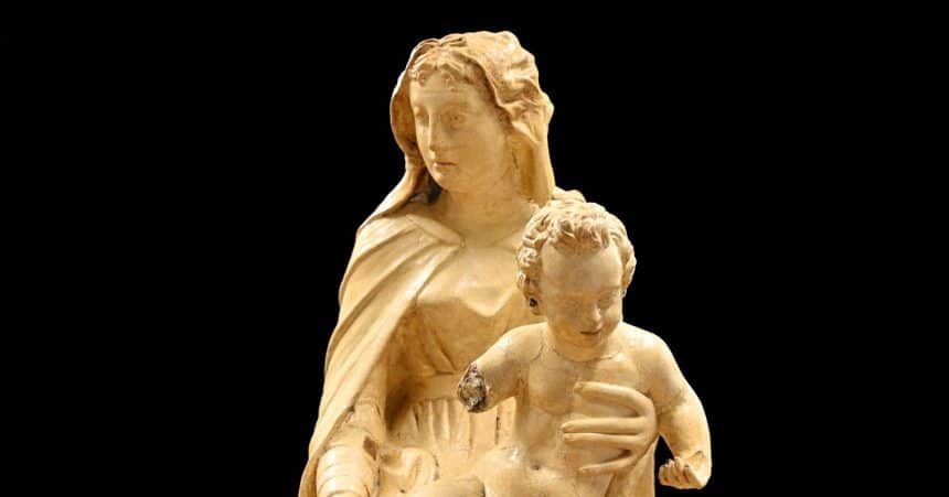 Madonna delle muneghette attribuita a jacopo sansovino dopo il restauro all'opificio delle pietre dure