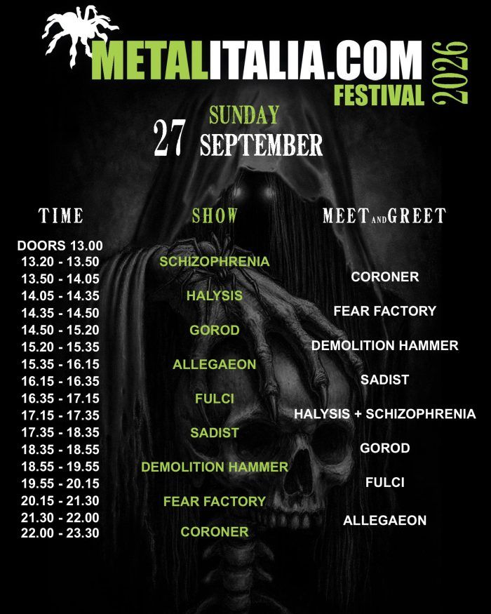 Metalitalia festival 2026: orari, lineup, biglietti e meet & greet Orari della domenica al metalitalia festival 2026