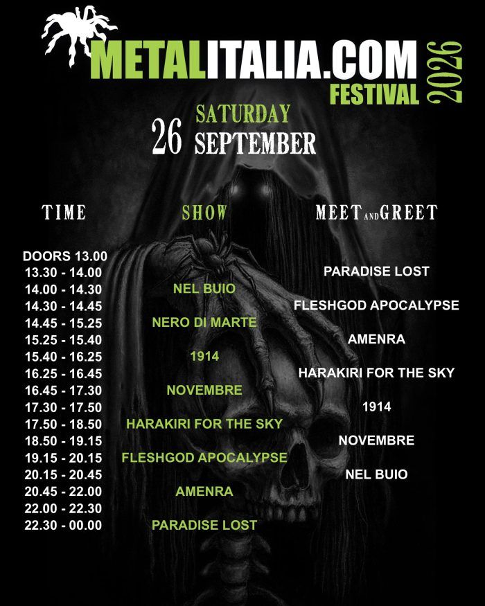 Metalitalia festival 2026: orari, lineup, biglietti e meet & greet Orari del sabato al metalitalia festival 2026