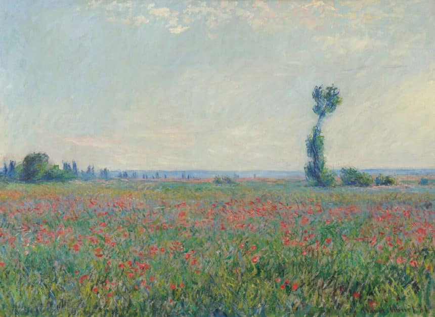 Claude monet, campo di papaveri, 1881, in mostra a palazzo dei diamanti