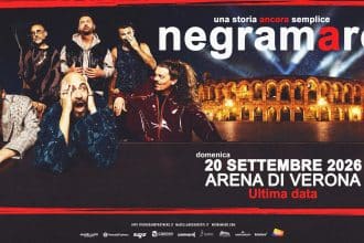 Negramaro all'arena di verona il 20 settembre 2026
