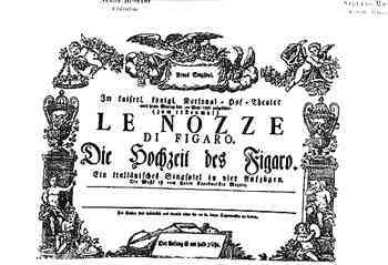 Frontespizio storico de le nozze di figaro di mozart