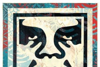 Obey napoli 2026, 3 face icon teal 2 di shepard fairey