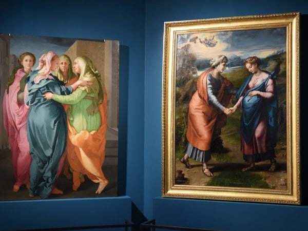 Raffaello e pontormo, visitazioni esposte al munda dell'aquila