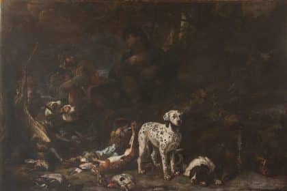 Scena di caccia di david de koninck dopo il restauro al museo correale