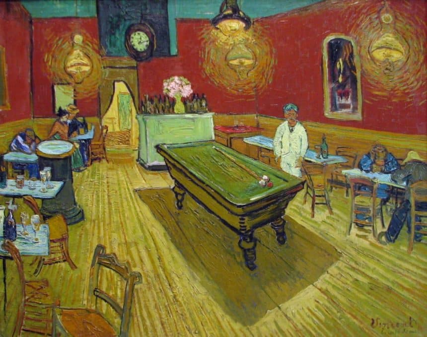 Il caffè di notte di vincent van gogh, 1888, yale university art gallery