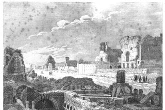 Incisione ottocentesca della via appia