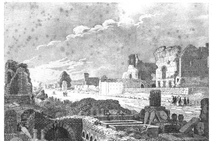 Incisione ottocentesca della via appia
