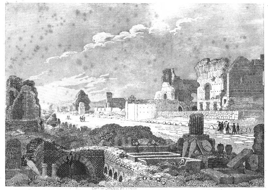 Incisione ottocentesca della via appia