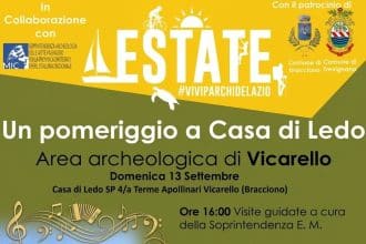 Locandina un pomeriggio a casa di ledo all'area archeologica di vicarello il 13 settembre 2026