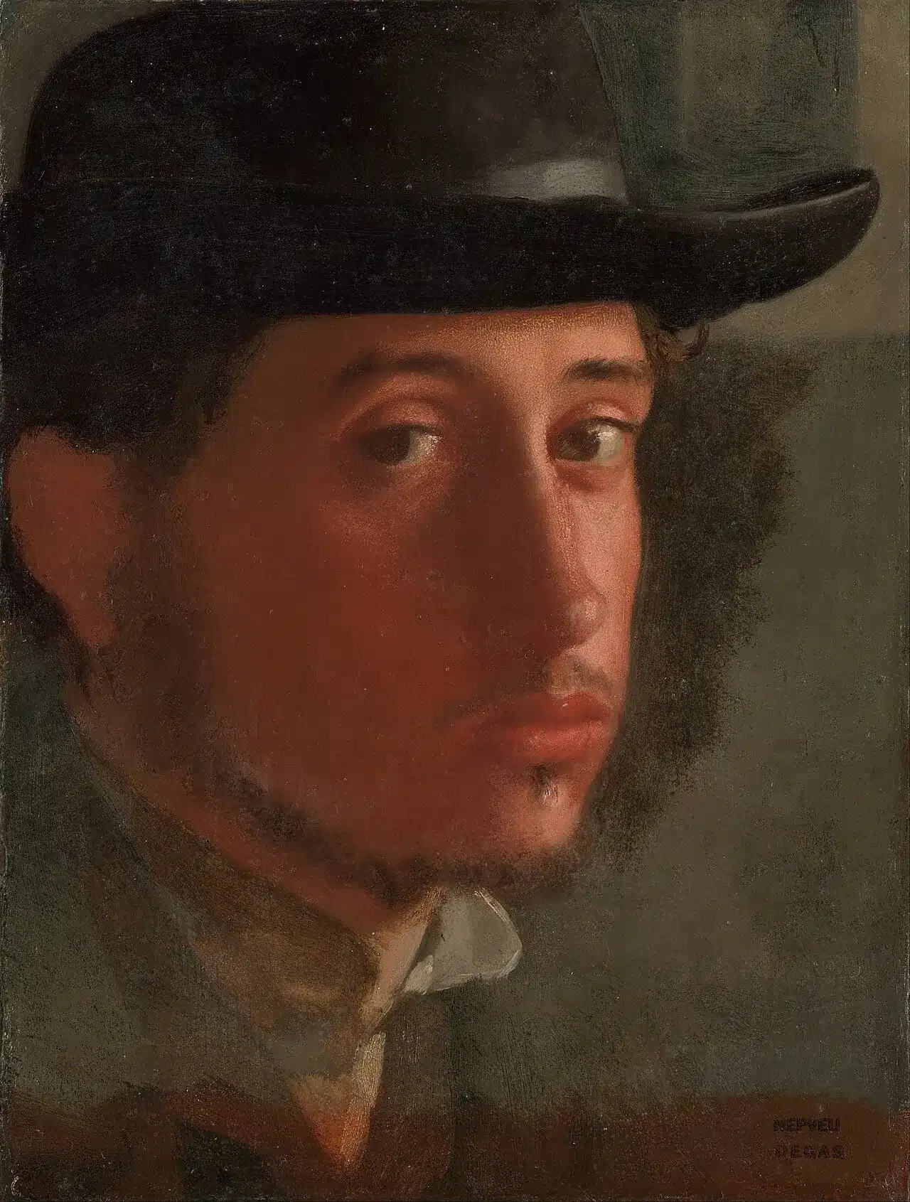 Edgar degas, autoritratto del 1857-1858, collezione getty