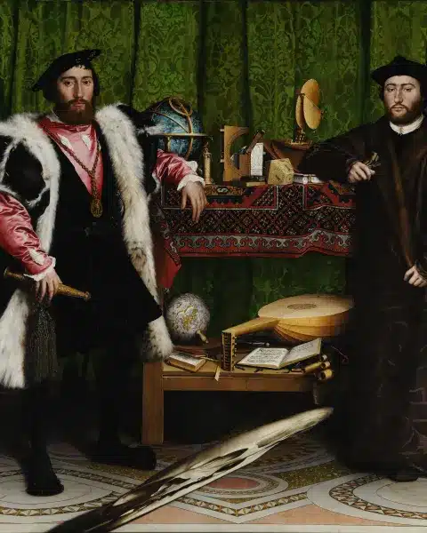 Gli ambasciatori di hans holbein il giovane con il teschio anamorfico