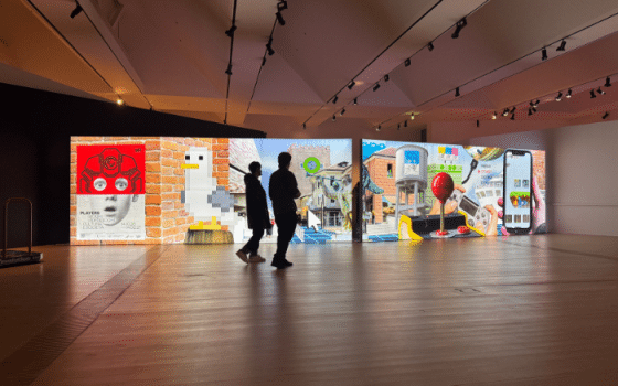 Allestimento della mostra players al museo m9 di mestre